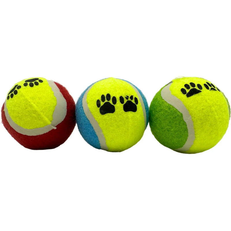 Conjunto com 3 Bolas de Brinquedo para Gato e Cão Brinquedos Interativos Divertidos Bolas de Tênis Coloridas para Pets