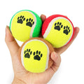 Conjunto com 3 Bolas de Brinquedo para Gato e Cão Brinquedos Interativos Divertidos Bolas de Tênis Coloridas para Pets