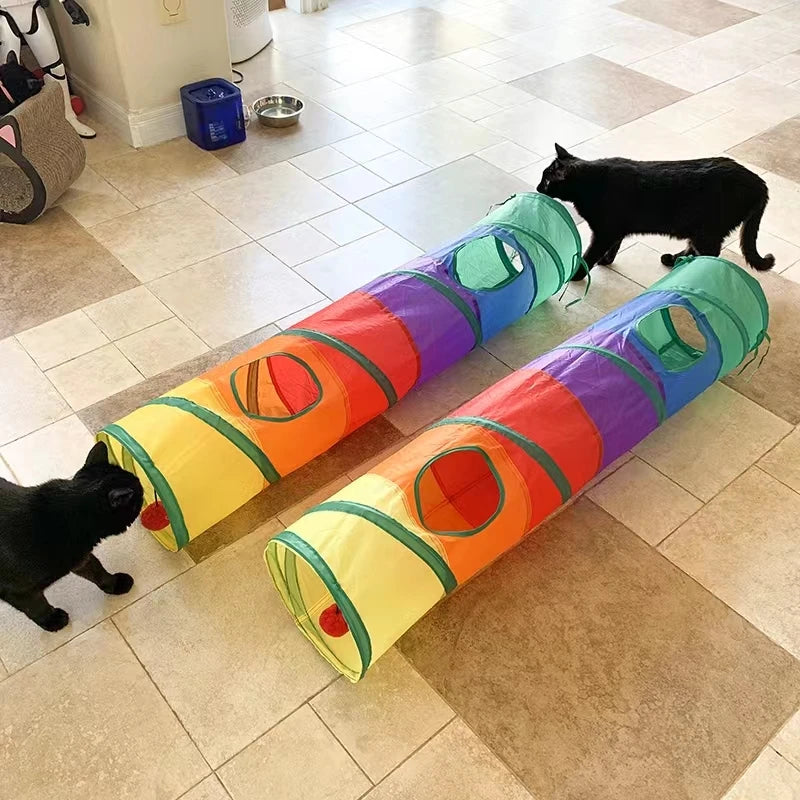 Túnel Dobrável para Gatos - Brinquedo Interativo para Gatos, Filhotes, Coelhos e Cães Pequenos